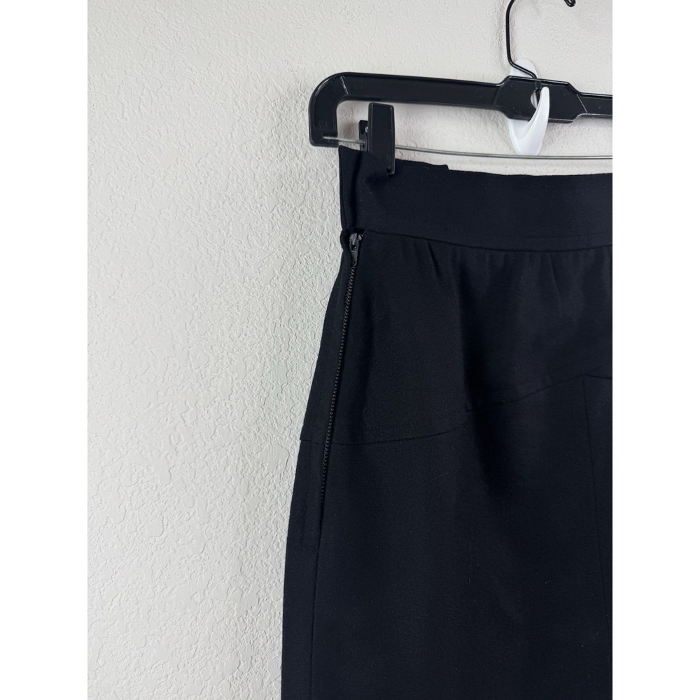 Yves Saint‎ Laurent YSL 100% Wool Pencil Skirt Black High Waist 38 US 4 Vtg 80s - Picture 7 of 10